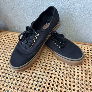 Vans Black Tie Shoes Excellent Condition Size Mens 7 Women 8.5